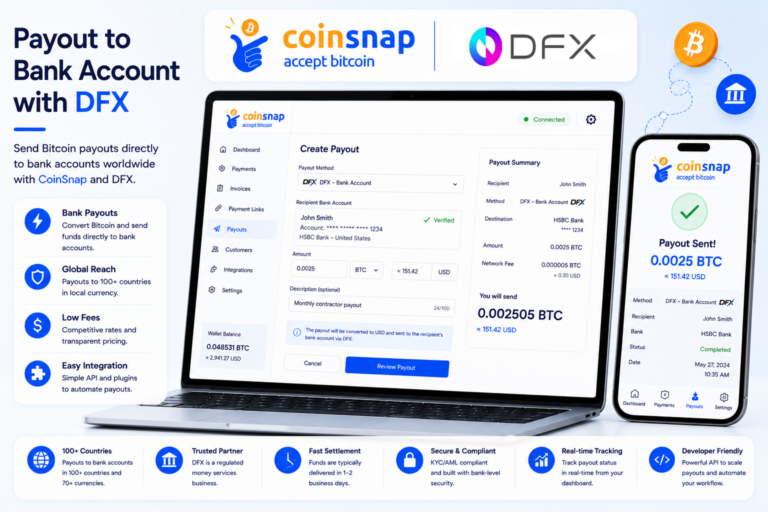 Payout to bank account with DFX