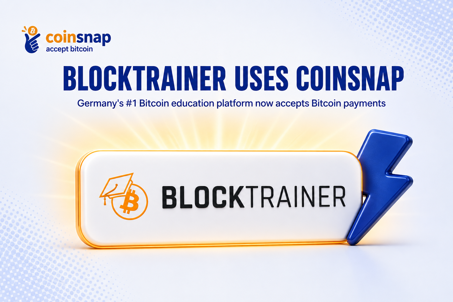 Blocktrainer uses Coinsnap for Bitcoin payments