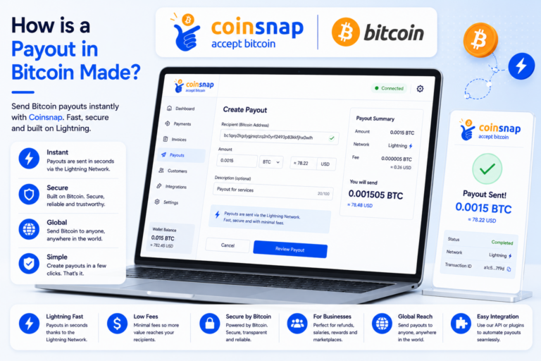 How is a payout in Bitcoin made?