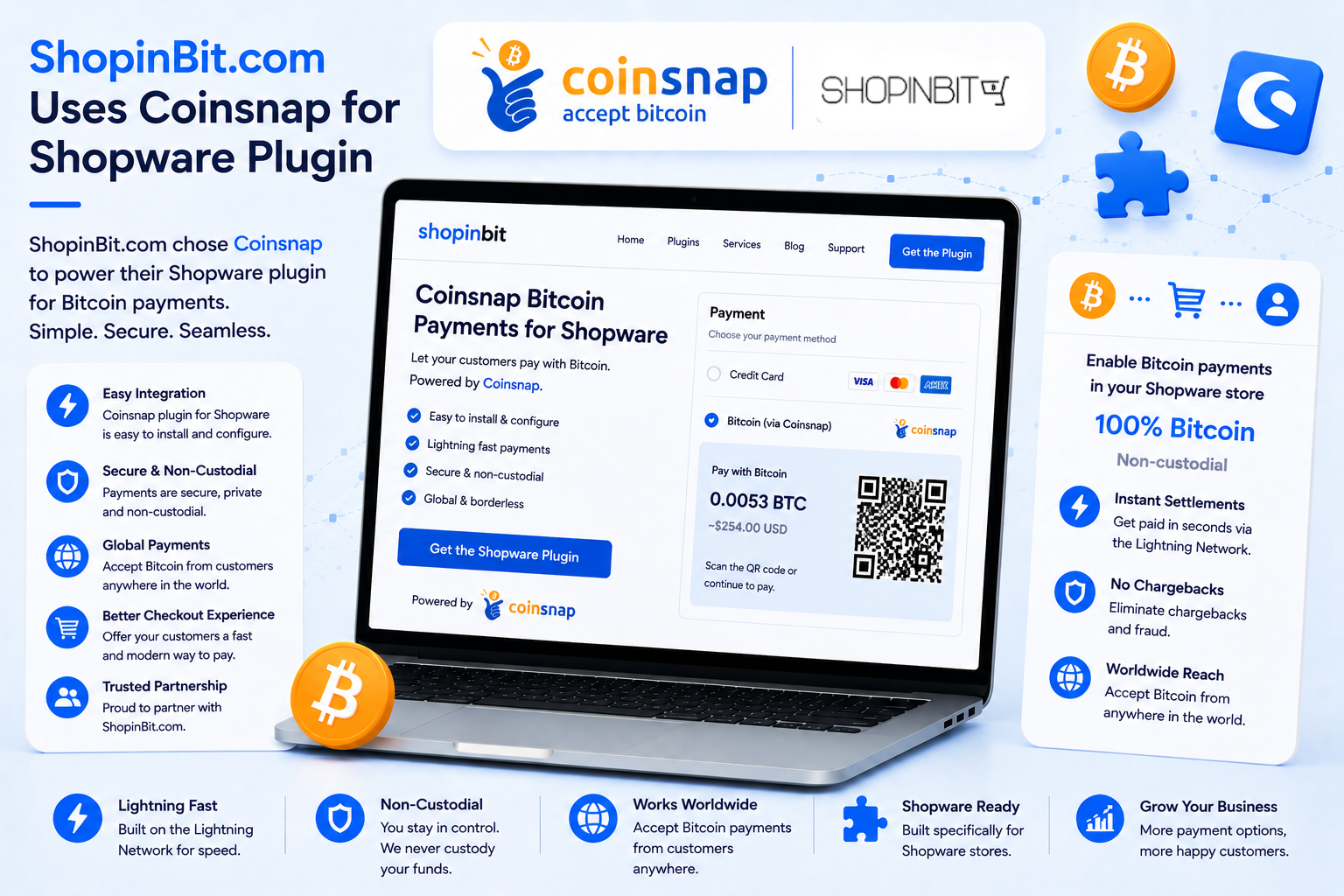 SHOPINBIT.com uses Coinsnap