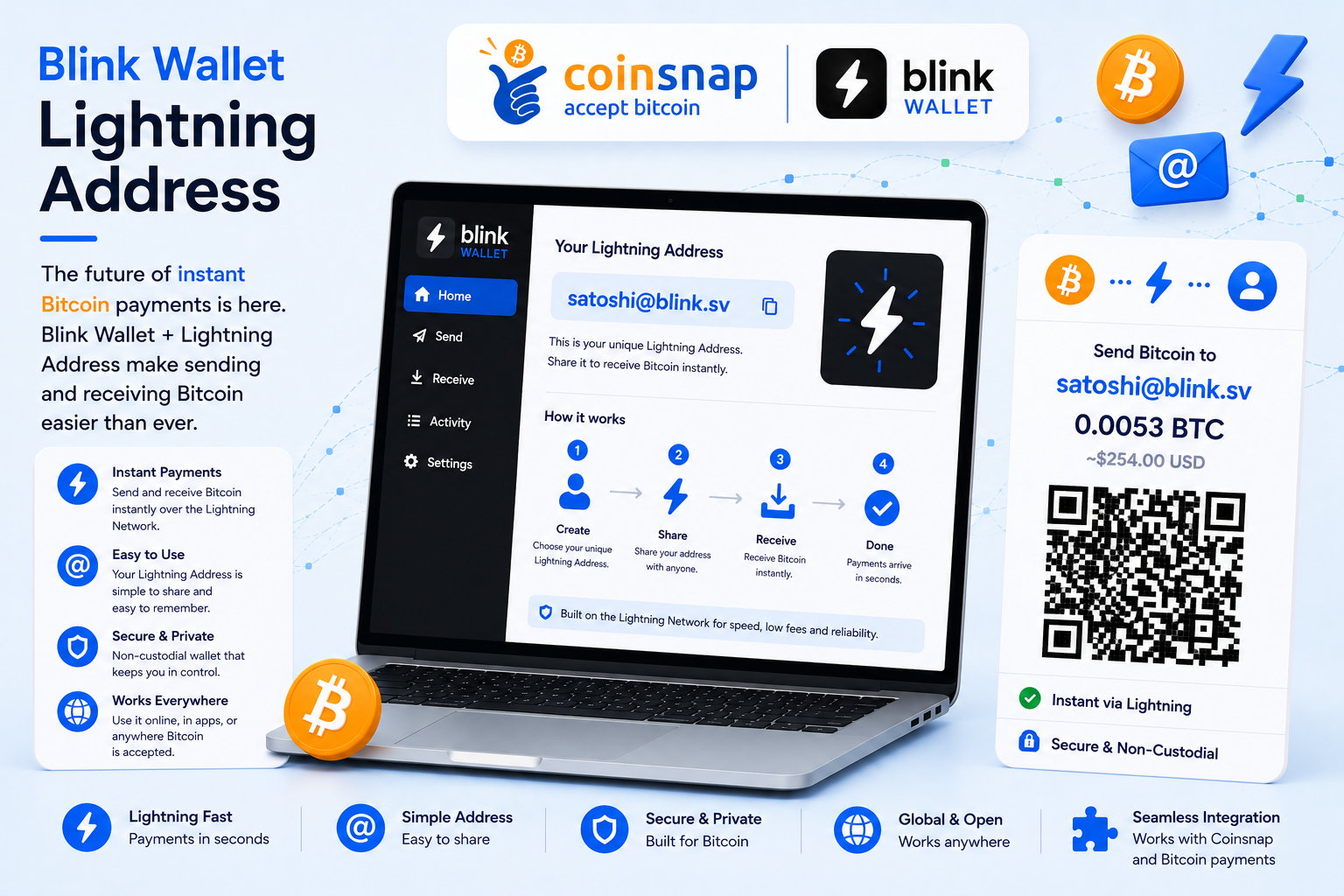 How to install a Blink wallet and get a Lightning address to accept Bitcoin