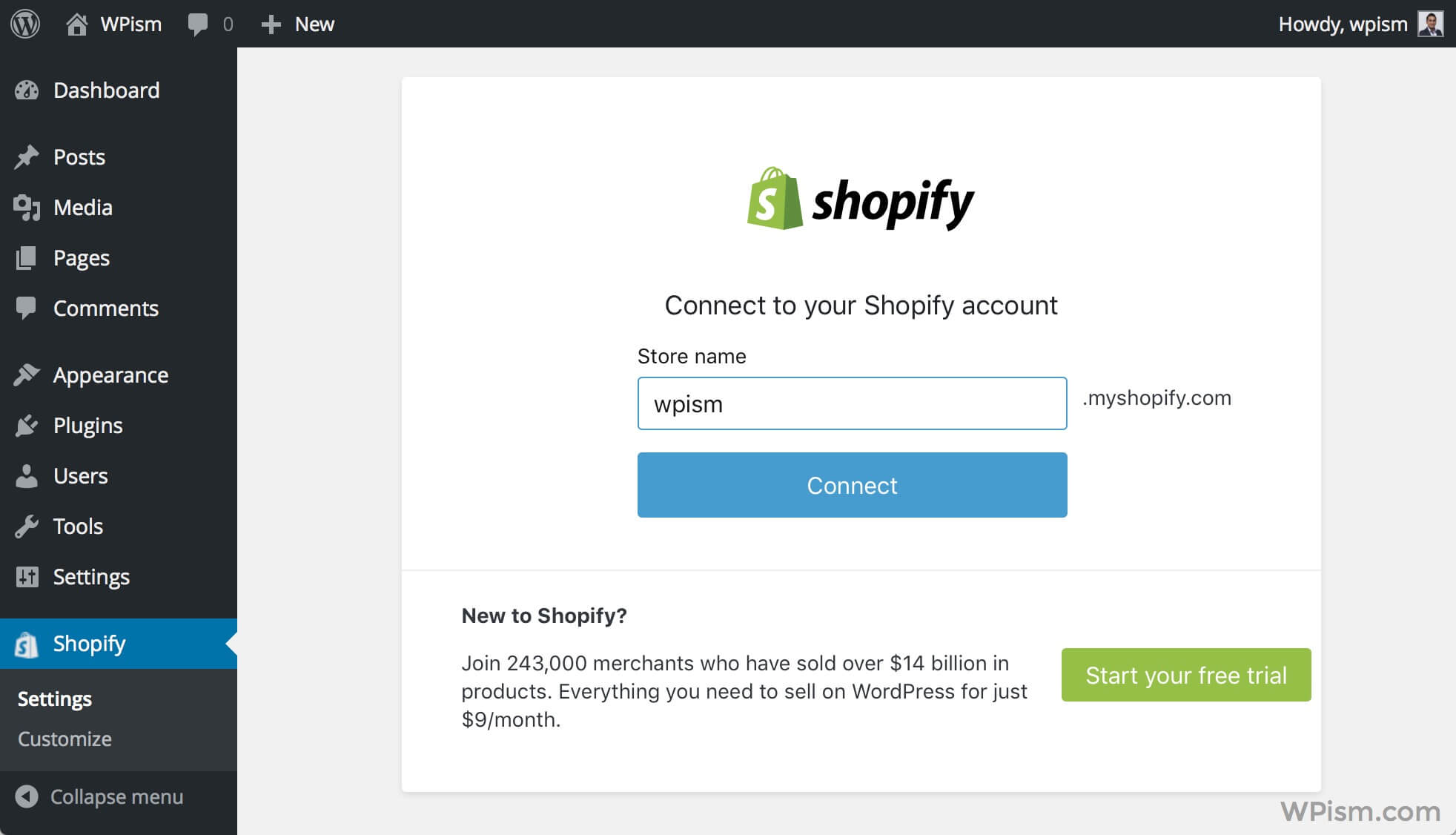 Connect Shopify Shop