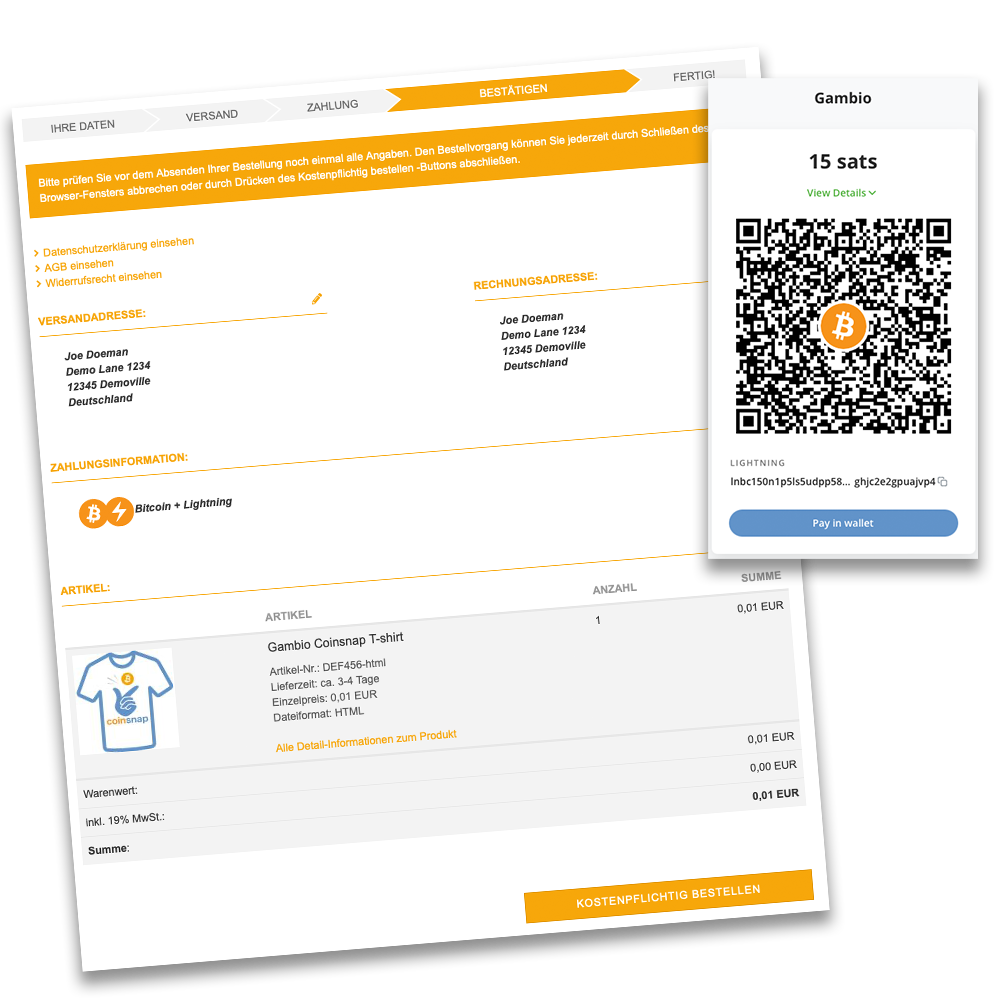 Offer Bitcoin Payments Directly in Your Gambio Checkout