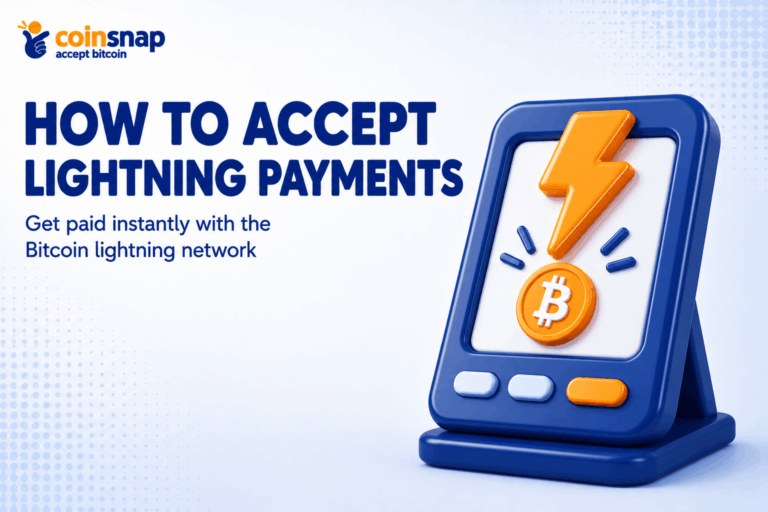 Checkout terminal with a lightning bolt illustrating how to accept lightning payments