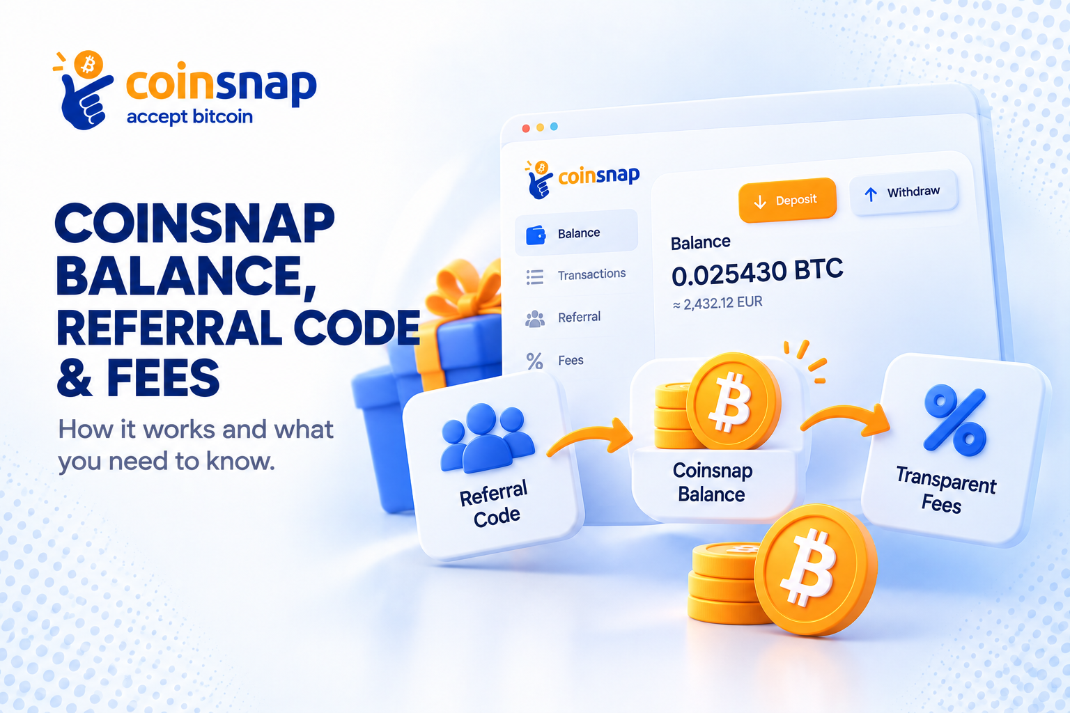 Coinsnap Balance Explained: Free Credit, Referral Codes and Payment Fees